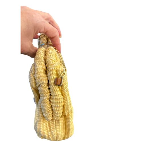 Mansur Gavriel Raffia Chain Mini Cloud Clutch Evening Bag Italy Made Natural - Picture 5 of 8